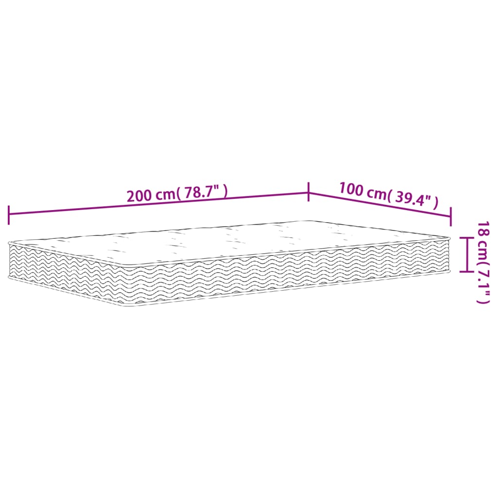 Materasso a Molle Bonnel Medio 100x200 cm | homemem39