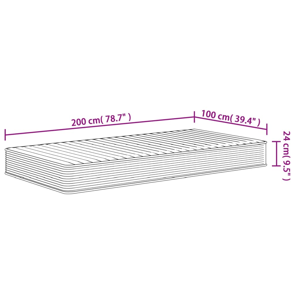 Materasso in Schiuma Mediamente Morbido 100x200 cm