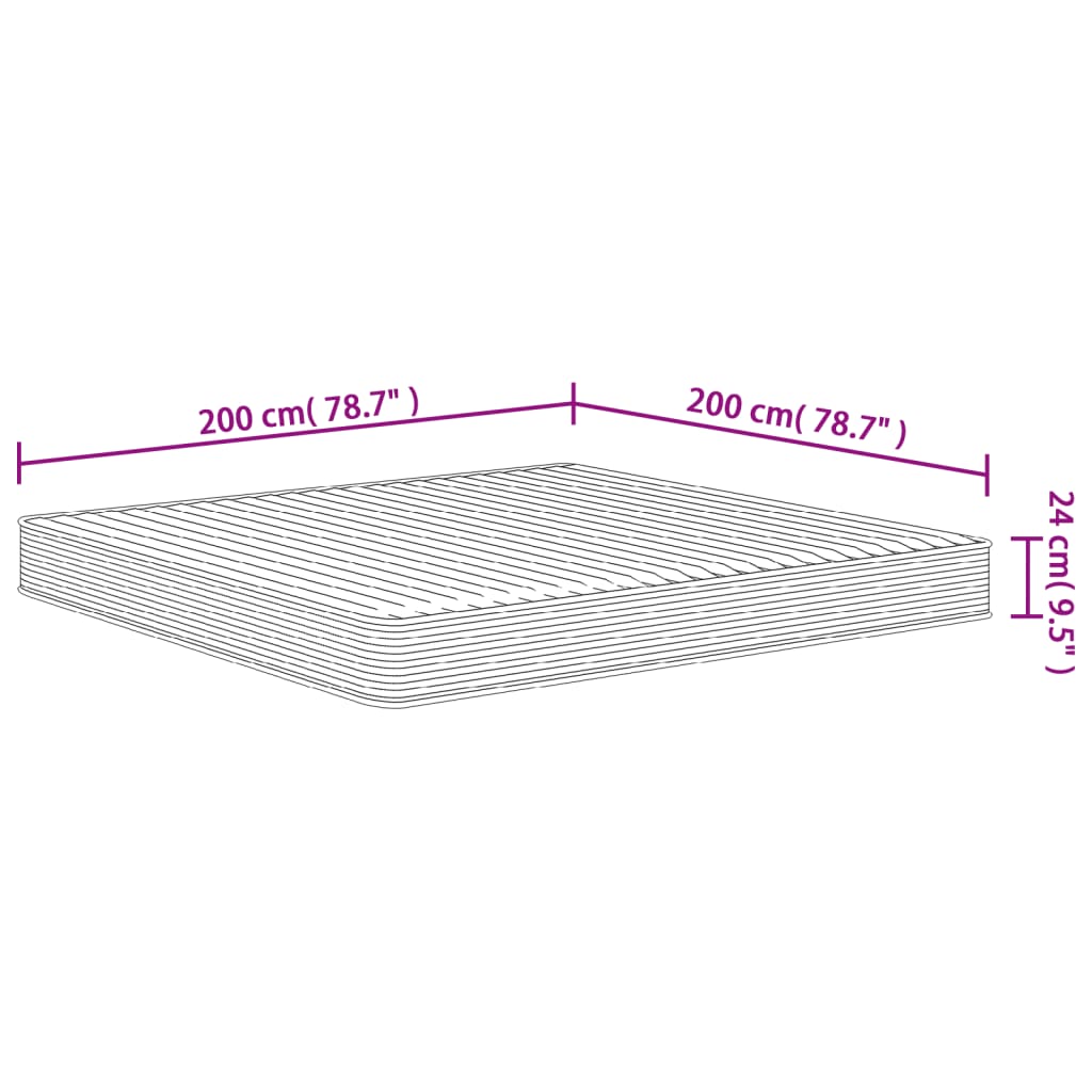 Materasso in Schiuma Mediamente Morbido 200x200 cm