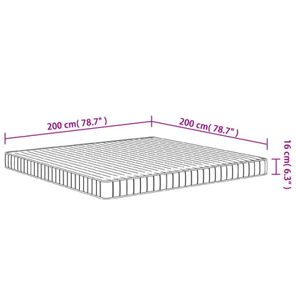 Materasso in Schiuma Mediamente Morbido 200x200 cm