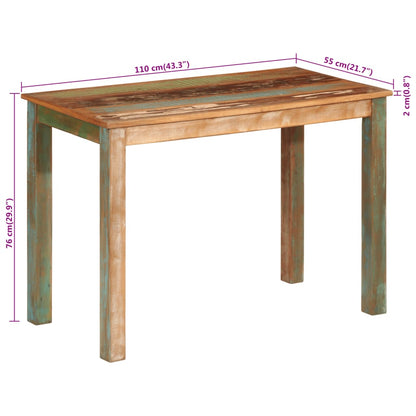 Tavolo da Pranzo 110x55x76 cm in Legno Massello di Recupero - homemem39