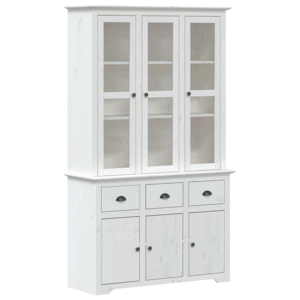 Credenza BODO 115,5x43x200,5 cm Legno Massello di Pino Bianco - homemem39
