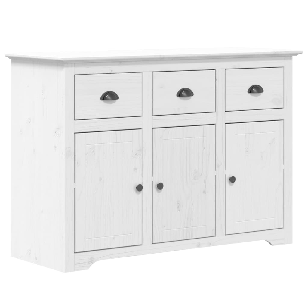 Credenza BODO 115,5x43x200,5 cm Legno Massello di Pino Bianco - homemem39