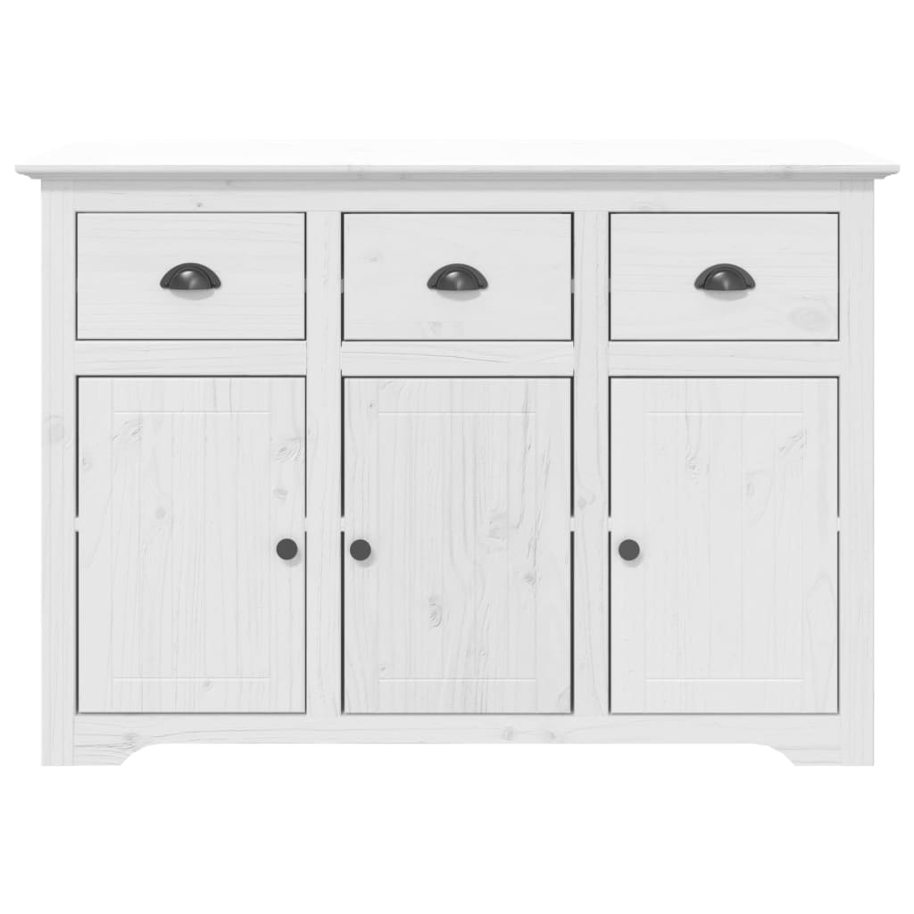 Credenza BODO 115,5x43x200,5 cm Legno Massello di Pino Bianco - homemem39