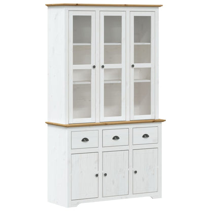 Credenza BODO 115,5x43x200,5 cm Massello Pino Bianco e Marrone - homemem39