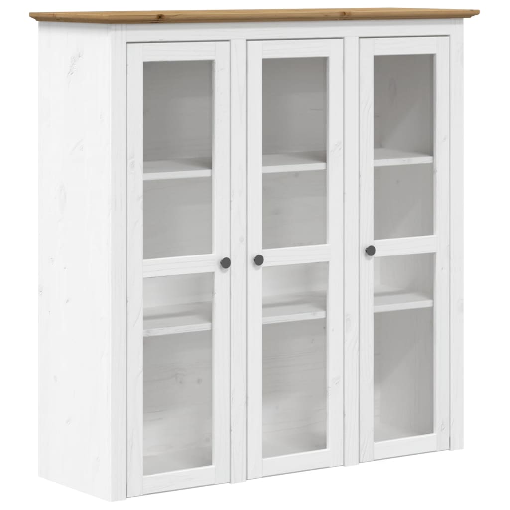Credenza BODO 115,5x43x200,5 cm Massello Pino Bianco e Marrone - homemem39