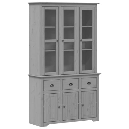 Credenza BODO 115,5x43x200,5 cm Legno Massello di Pino Grigio - homemem39