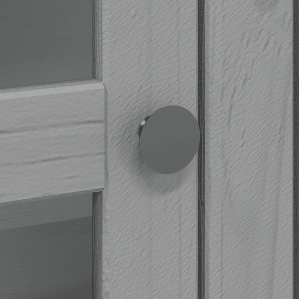 Credenza BODO 115,5x43x200,5 cm Legno Massello di Pino Grigio - homemem39