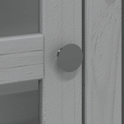 Credenza BODO 115,5x43x200,5 cm Legno Massello di Pino Grigio - homemem39