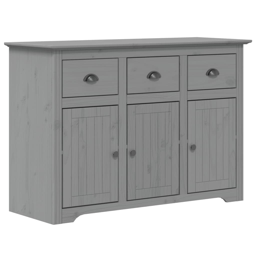 Credenza BODO 115,5x43x200,5 cm Legno Massello di Pino Grigio - homemem39