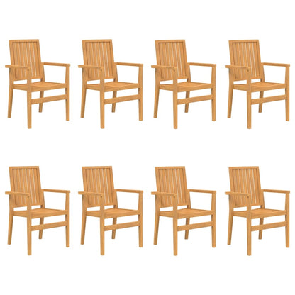 Sedie da Giardino Impilabili 8 pz 56,5x57,5x91 cm Massello Teak - homemem39