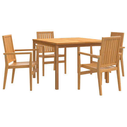 Set da Pranzo per Giardino 5 pz in Legno Massello di Teak | homemem39
