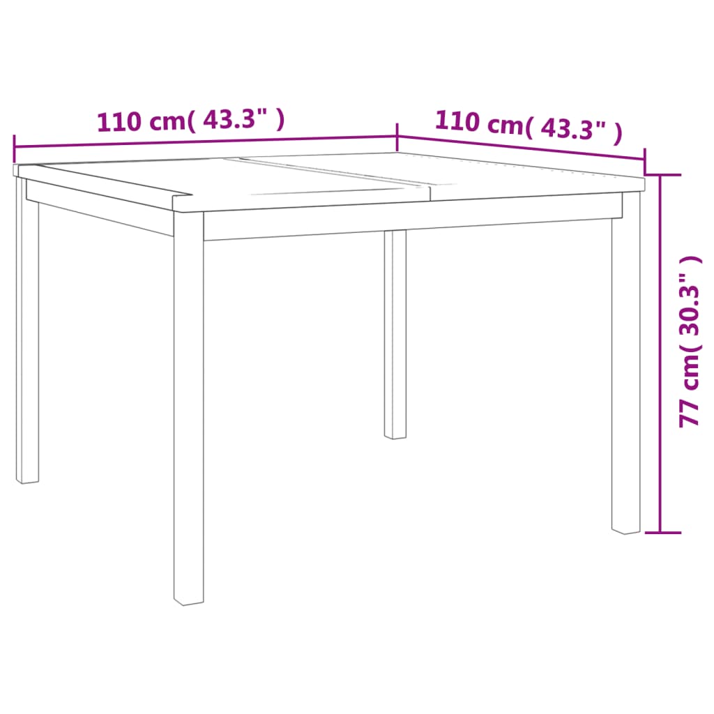 Set da Pranzo per Giardino 5 pz in Legno Massello di Teak | homemem39