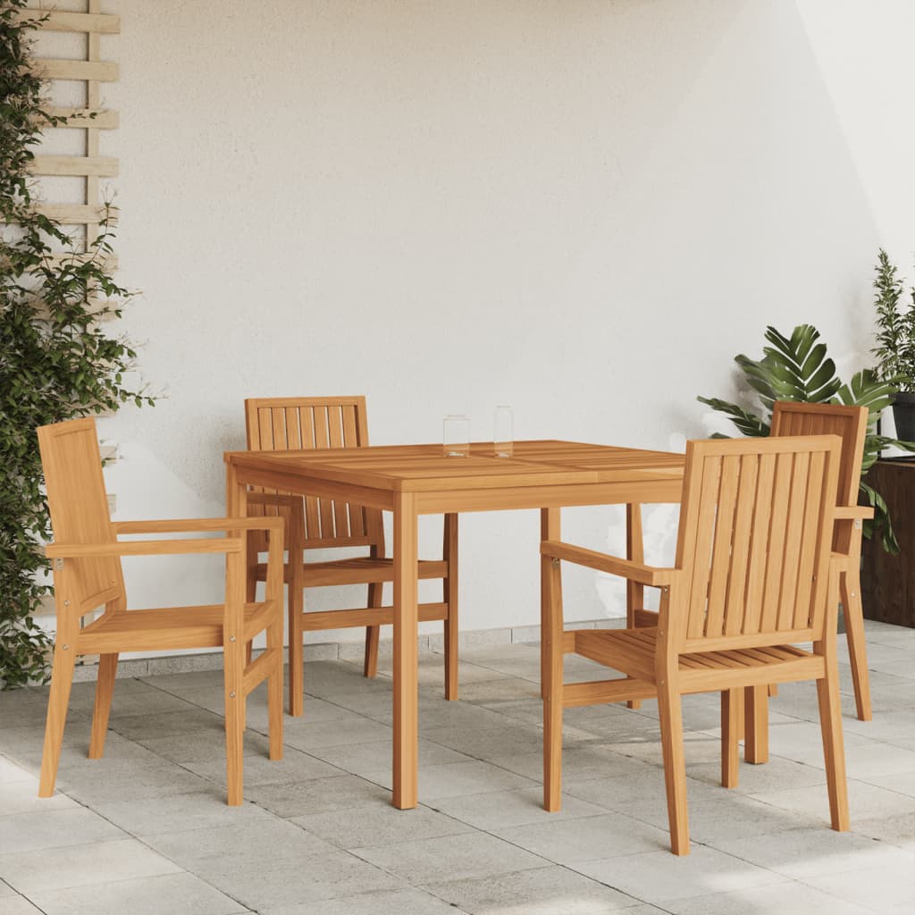 Set da Pranzo per Giardino 5 pz in Legno Massello di Teak | homemem39