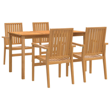 Set da Pranzo per Giardino 5 pz in Legno Massello di Teak | homemem39