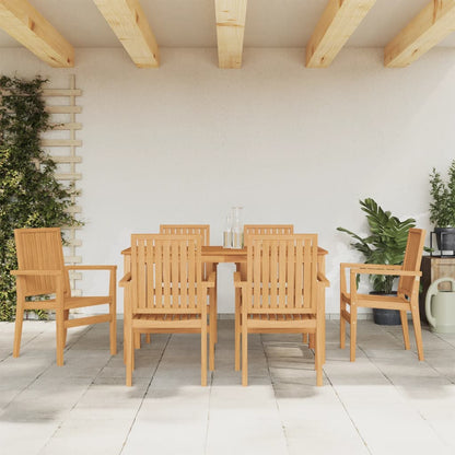 Set da Pranzo da Giardino 7 pz in Legno Massello di Teak | homemem39