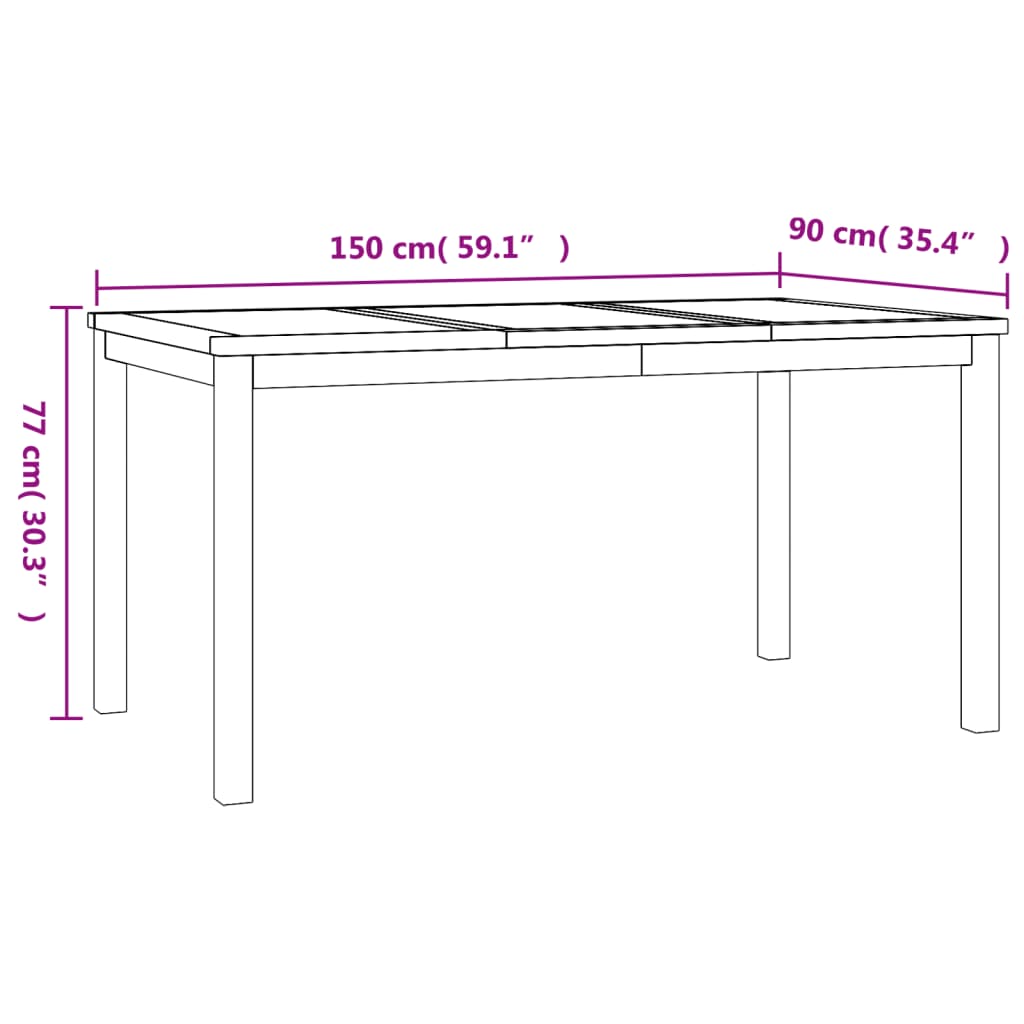 Set da Pranzo per Giardino 5 pz in Legno Massello di Teak - homemem39