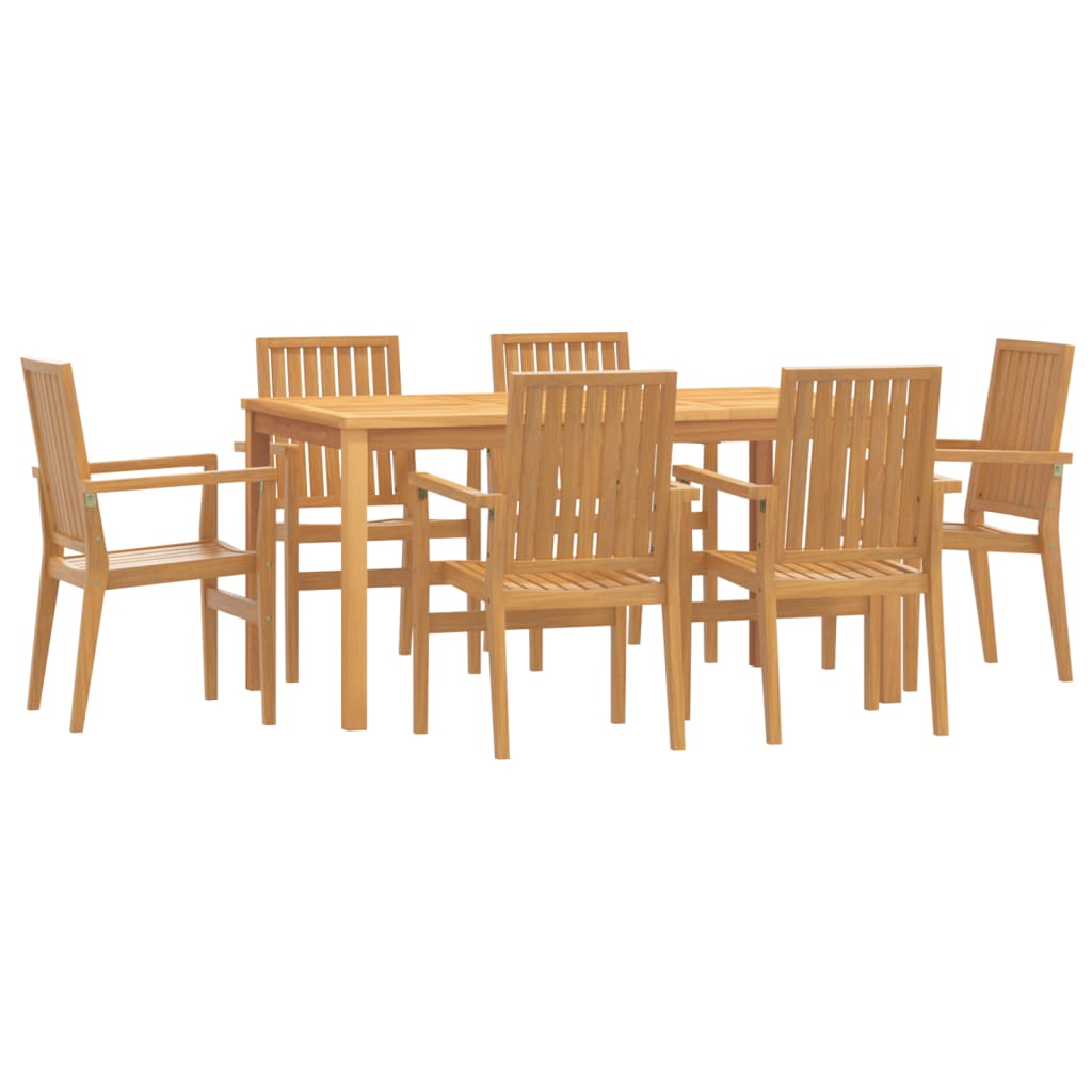 Set da Pranzo da Giardino 7 pz in Legno Massello di Teak - homemem39
