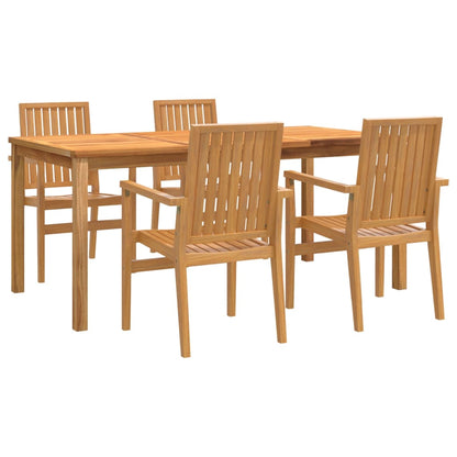 Set da Pranzo per Giardino 5 pz in Legno Massello di Teak | homemem39