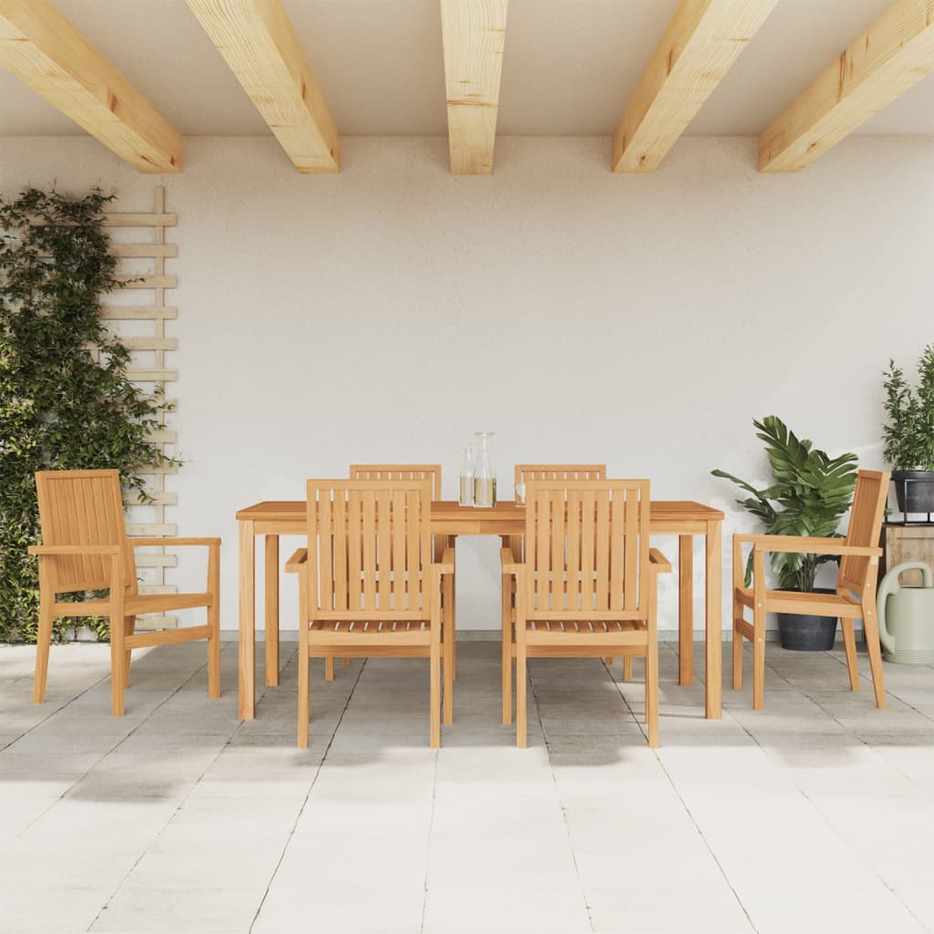 Set da Pranzo da Giardino 7 pz in Legno Massello di Teak | homemem39