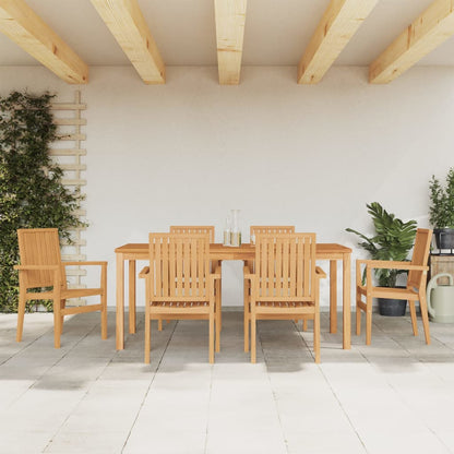 Set da Pranzo da Giardino 7 pz in Legno Massello di Teak | homemem39
