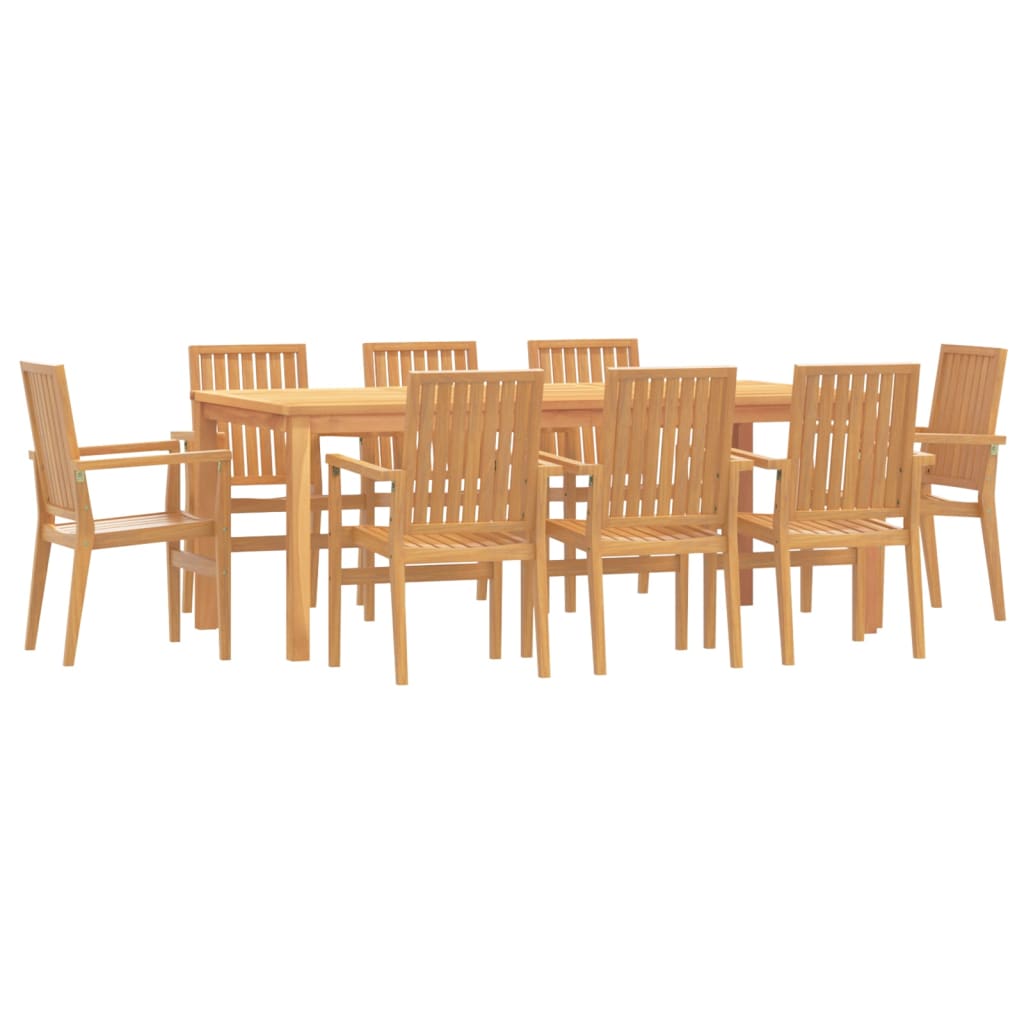 Set da Pranzo per Giardino 9 pz in Legno Massello di Teak | homemem39