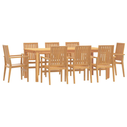 Set da Pranzo per Giardino 9 pz in Legno Massello di Teak | homemem39