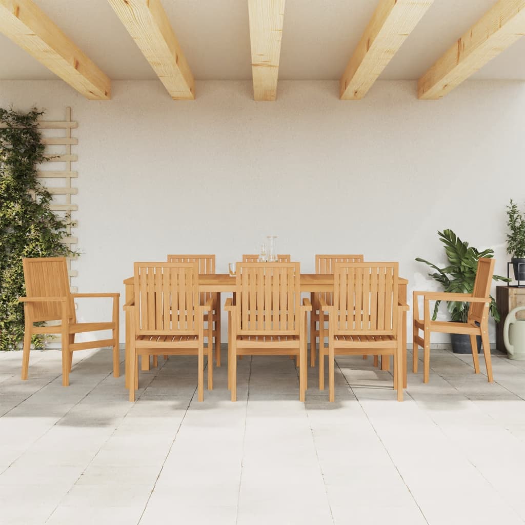 Set da Pranzo per Giardino 9 pz in Legno Massello di Teak | homemem39