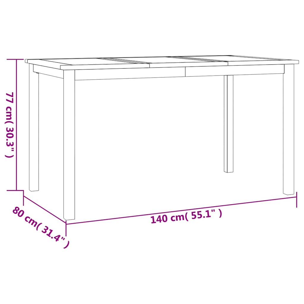 Set da Pranzo per Giardino 5 pz in Legno Massello di Teak | homemem39
