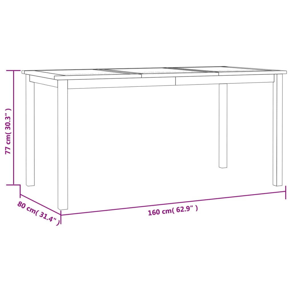 Set da Pranzo da Giardino 7 pz in Legno Massello di Teak | homemem39
