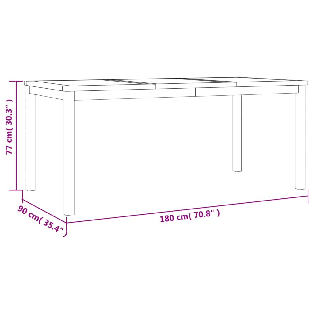 Set da Pranzo da Giardino 7 pz in Legno Massello di Teak | homemem39
