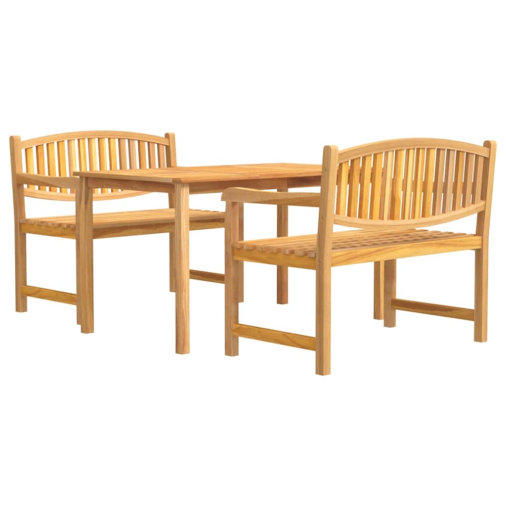 Set da Pranzo per Giardino 3 pz in Legno Massello di Teak | homemem39