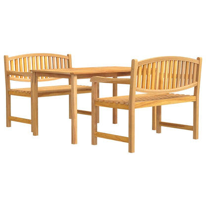Set da Pranzo per Giardino 3 pz in Legno Massello di Teak | homemem39