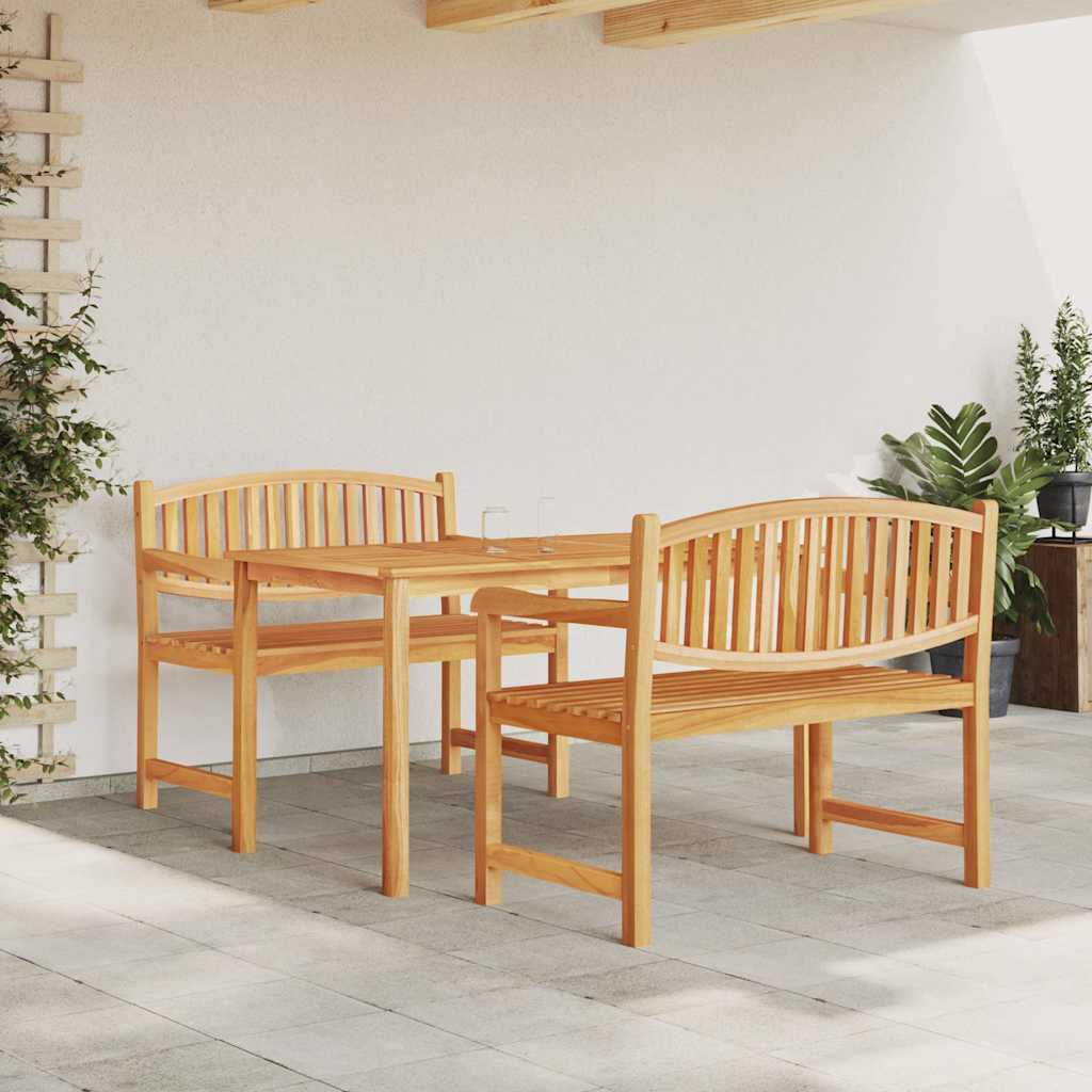 Set da Pranzo per Giardino 3 pz in Legno Massello di Teak | homemem39