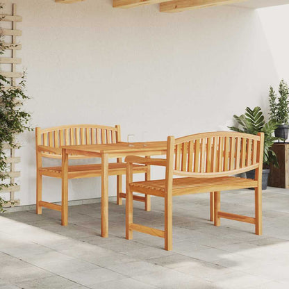 Set da Pranzo per Giardino 3 pz in Legno Massello di Teak | homemem39
