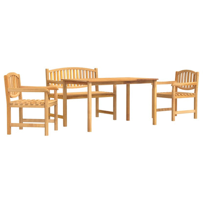 Set da Pranzo per Giardino 4 pz in Legno Massello di Teak | homemem39