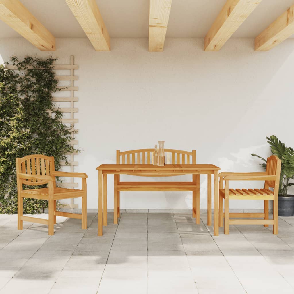 Set da Pranzo per Giardino 4 pz in Legno Massello di Teak | homemem39