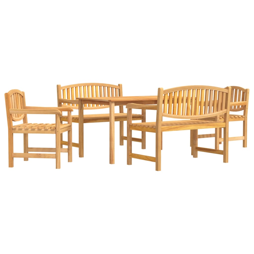Set da Pranzo per Giardino 5 pz in Legno Massello di Teak | homemem39