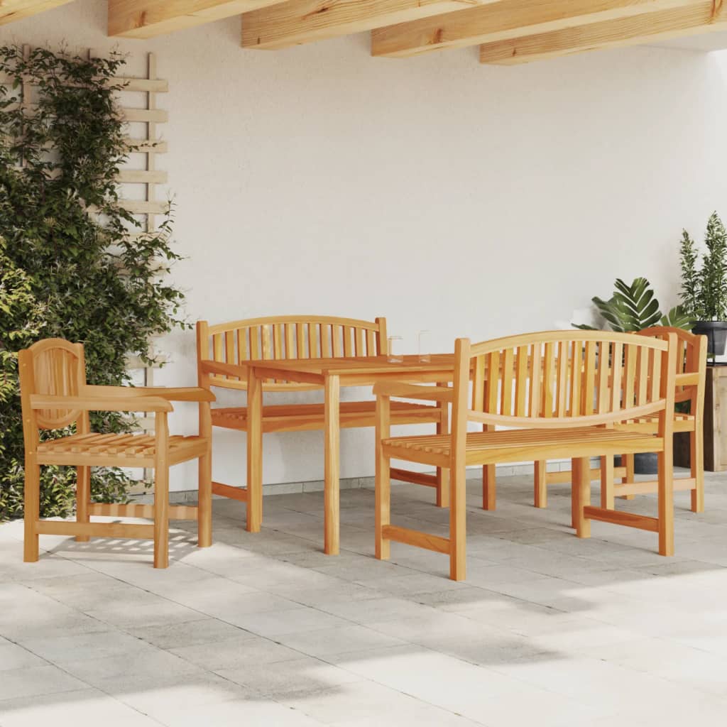 Set da Pranzo per Giardino 5 pz in Legno Massello di Teak | homemem39