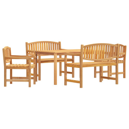 Set da Pranzo per Giardino 5 pz in Legno Massello di Teak | homemem39