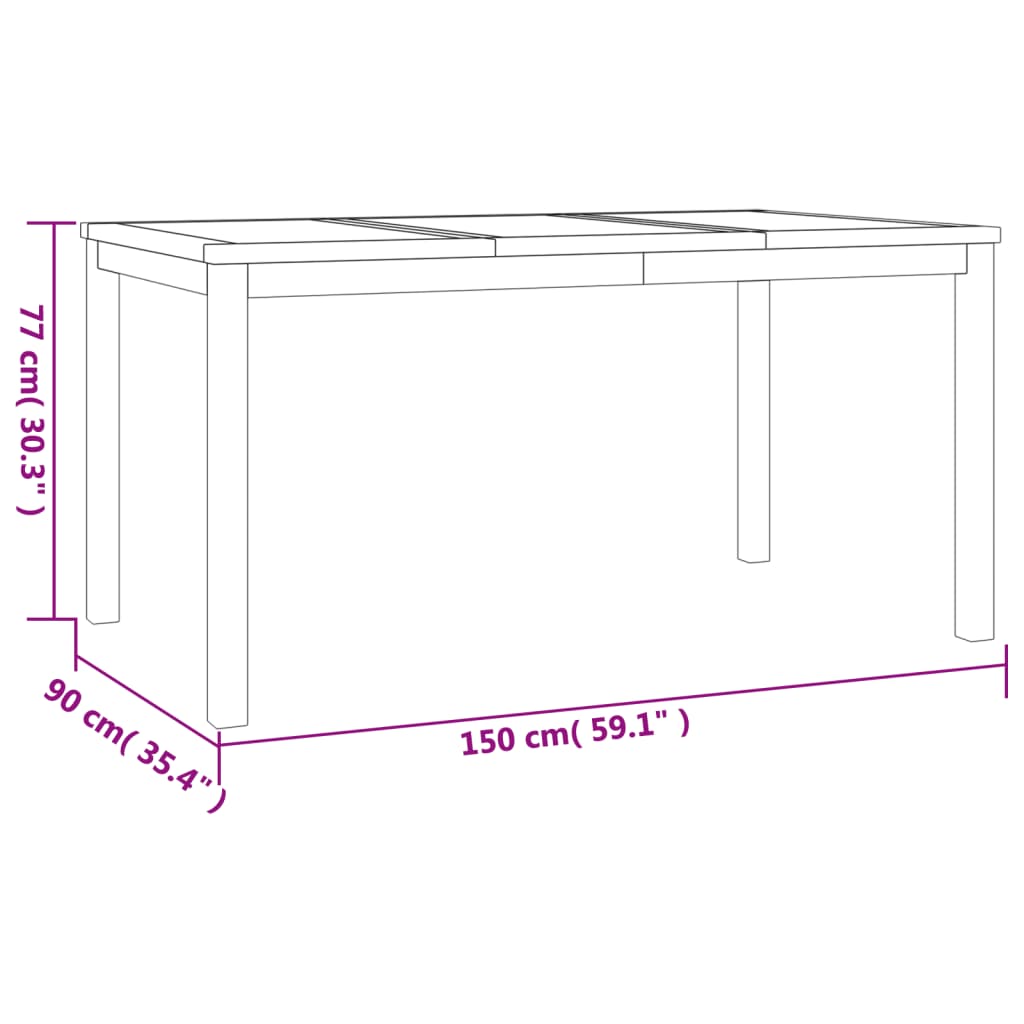 Set da Pranzo per Giardino 5 pz in Legno Massello di Teak | homemem39