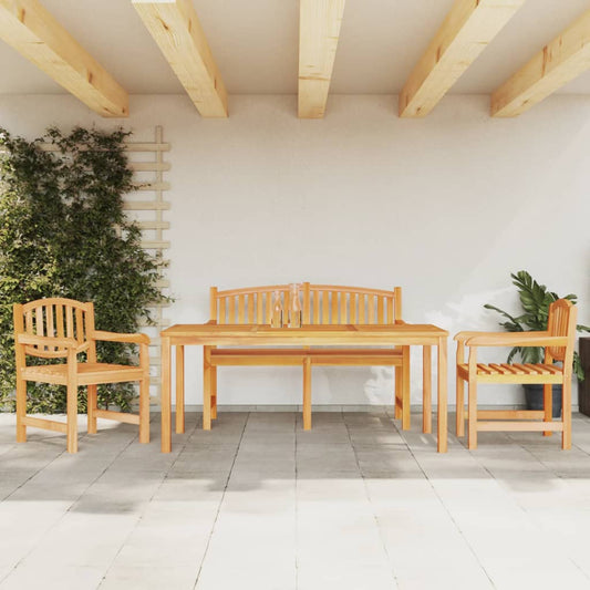Set da Pranzo per Giardino 4 pz in Legno Massello di Teak | homemem39