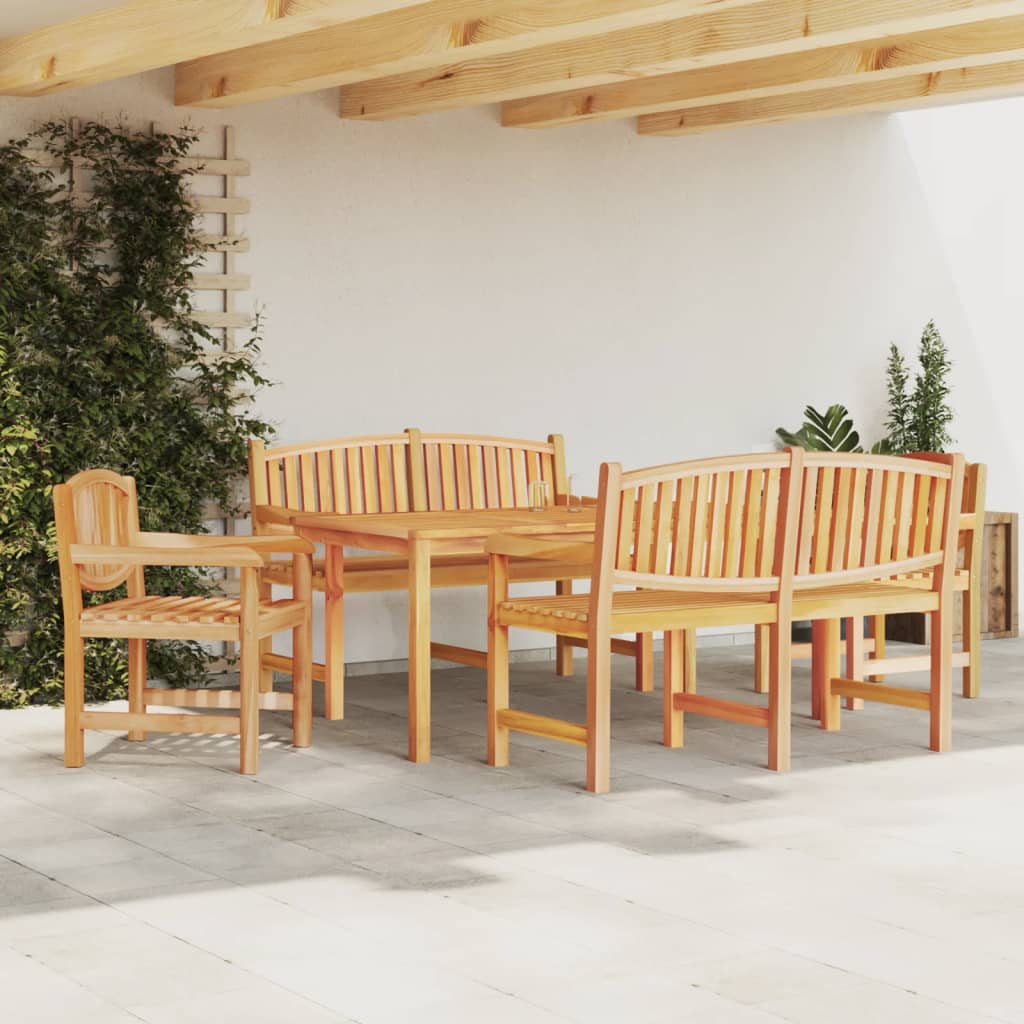 Set da Pranzo per Giardino 5 pz in Legno Massello di Teak | homemem39