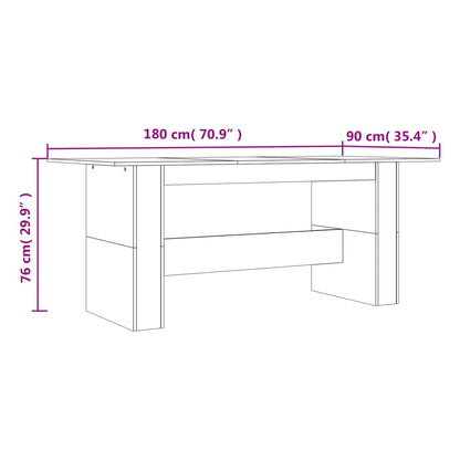 Tavolo da Pranzo Rovere Fumo 180x90x76 cm Legno Multistrato