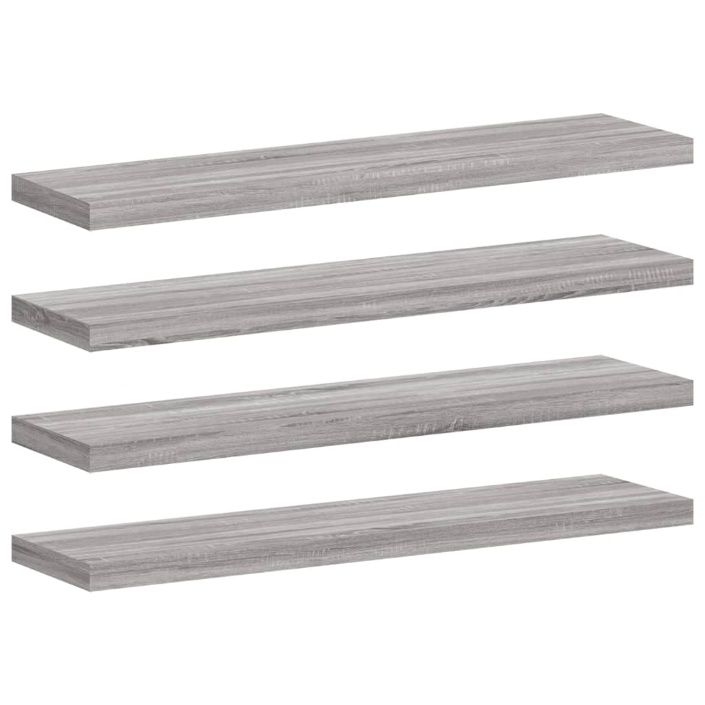 Mensole Parete 4pz Grigio Sonoma 40x10x1,5cm Legno Multistrato | homemem39