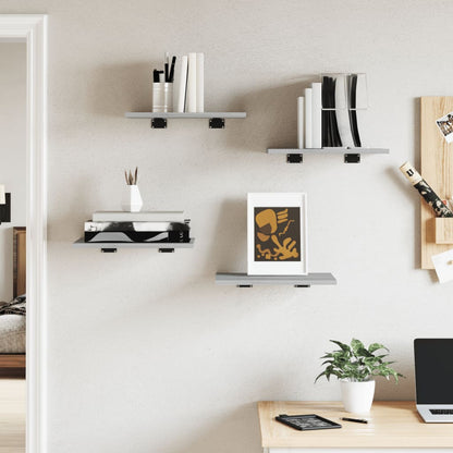 Mensole Parete 4pz Grigio Sonoma 40x30x1,5cm Legno Multistrato | homemem39