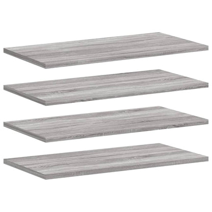 Mensole Parete 4pz Grigio Sonoma 60x20x1,5cm Legno Multistrato - homemem39