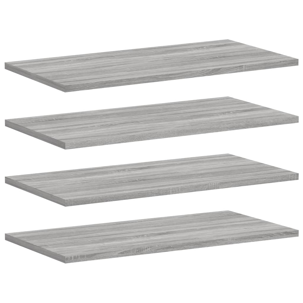 Mensole Parete 4pz Grigio Sonoma 60x30x1,5cm Legno Multistrato