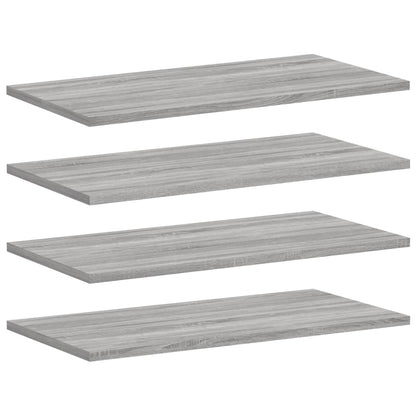 Mensole Parete 4pz Grigio Sonoma 60x30x1,5cm Legno Multistrato