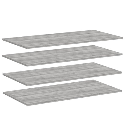 Mensole Parete 4pz Grigio Sonoma 100x50x1,5cm Legno Multistrato